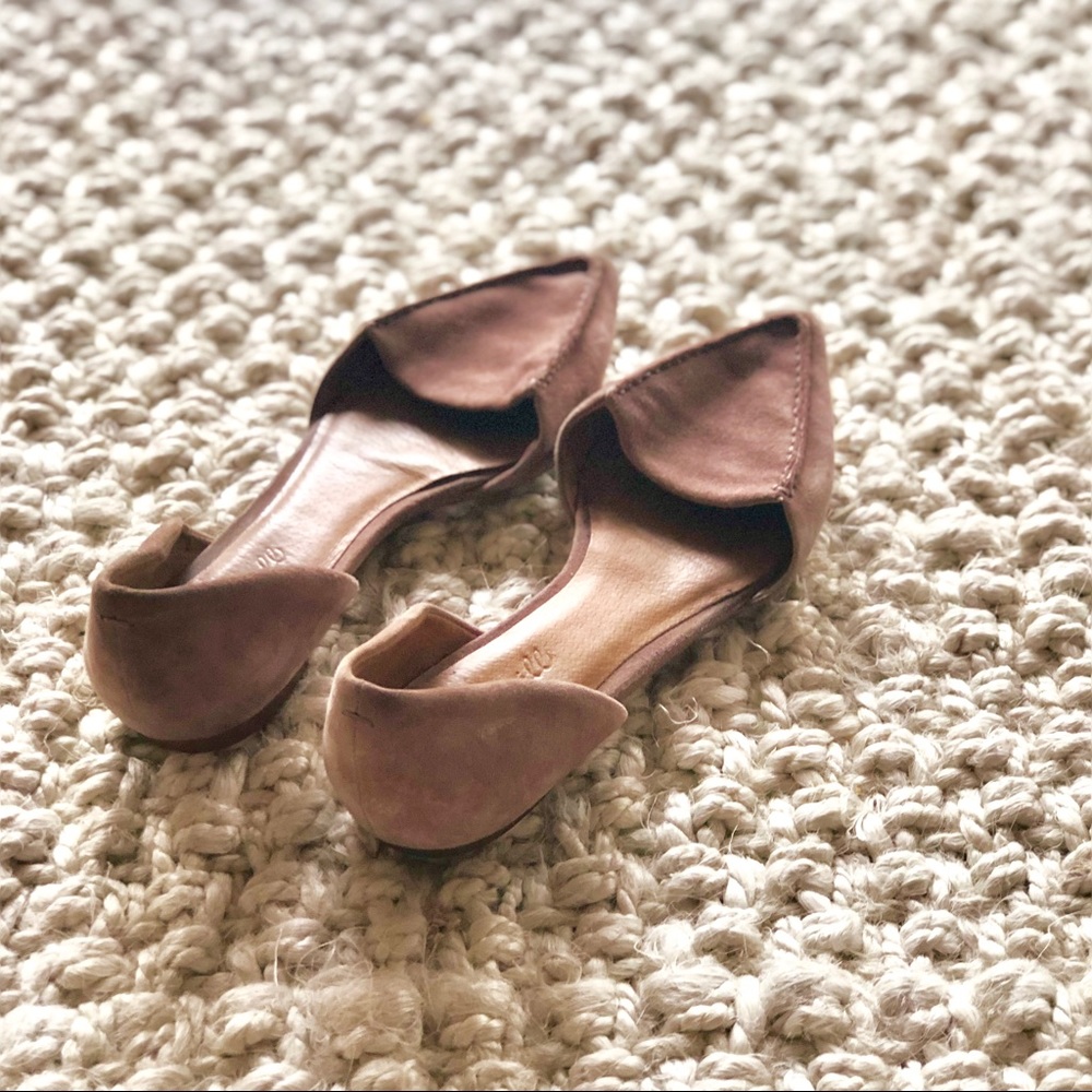 Madewell Dusty Pink Suede and Leather D’orsey Flat